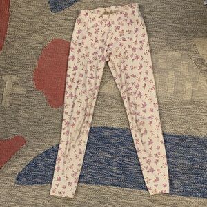 Floral Print Pink and White Leggings